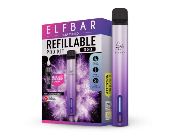 ELFBAR ELFA Turbo Pod Kit 550 mAh Akku Aurora Purple
